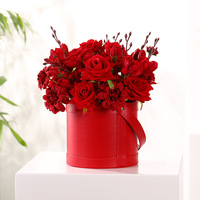Boîtes de rangement et de présentation rondes en cuir Tondo pour fleurs, emballage cadeau, mariage, fête, décoration intérieure, boîtes pour fleuristes, arrangements floraux