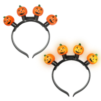 Grosir Headband Labu LED Kustom yang Berkedip Menyala dalam Gelap untuk Hadiah dan Perlengkapan Pesta Karnaval Halloween
