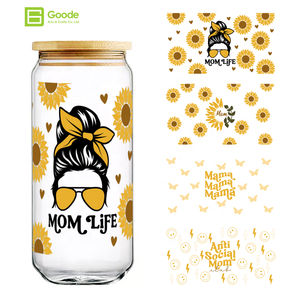 Vaso <span class=keywords><strong>de</strong></span> Vidrio Impermeable Goode <span class=keywords><strong>de</strong></span> 20 oz, Adhesivos <span class=keywords><strong>de</strong></span> Transferencia para Vasos, Calcomanías <span class=keywords><strong>de</strong></span> Dibujos Animados, Regalo Ecológico para el Día <span class=keywords><strong>de</strong></span> <span class=keywords><strong>la</strong></span> Madre, Colores Brillantes, Etiqueta UV DTF - Product Image 1