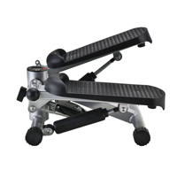 Mini Stepper Hydraulique en Acier avec Pédales Antidérapantes et Bandes de Résistance pour Fitness Intérieur et Exercice à Domicile