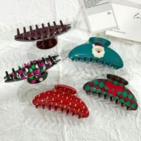 Nouvelle Pince à Cheveux Grande en Plastique Faite à la Main pour Noël, Motif Plaid et Pois, Ours, Bonhomme de Neige, Nœud, pour Chignons et Coiffures Arrière de la Tête pour Femmes