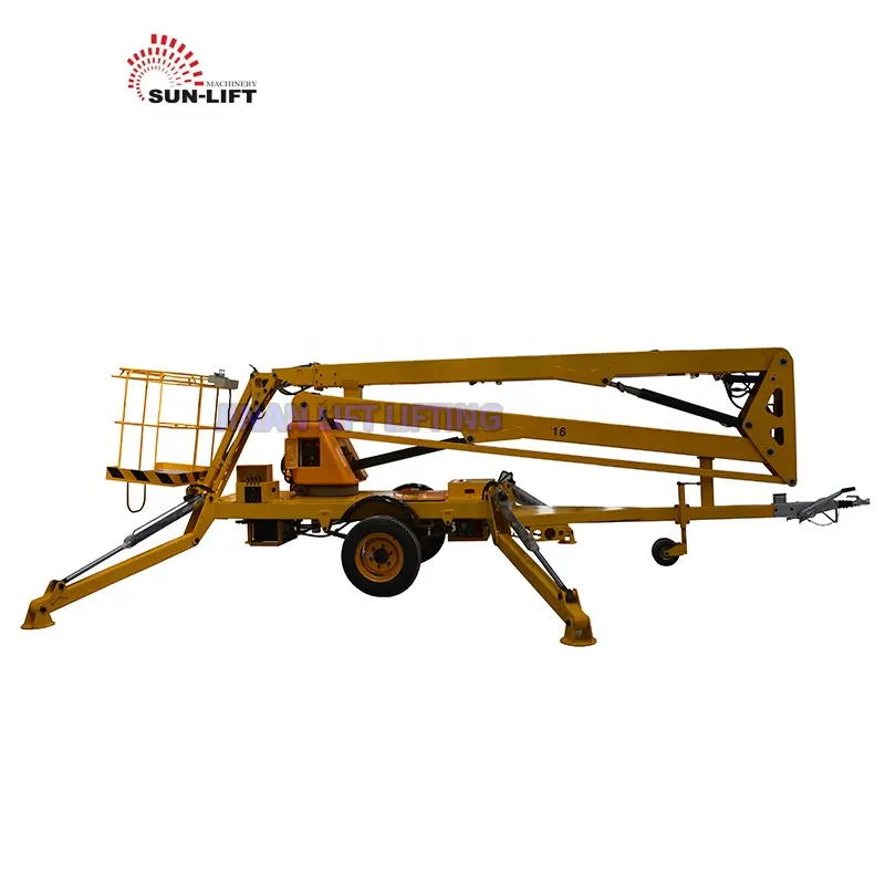 10-20m Telescopic Boom Lift Tow Behind Boom Lift Boom Lift Arm By AC Diesel Or DC Battery Power