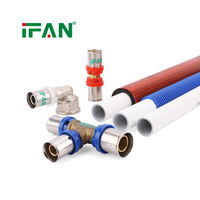 Tuyau composite PEX-AL-PEX soudé au laser IFAN avec connecteurs à pression en laiton à anneaux de codage couleur