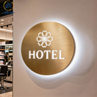 Enseigne lumineuse LED personnalisée de luxe avec cadre doré poli miroir pour salon de manucure, logo mural décoratif