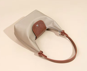 Sac à déjeuner portable en nylon imperméable de couleur unie avec fermeture éclair, sac à main de loisirs Hobo, sac à bandoulière à deux sangles, directement de l'usine - Product Image 3