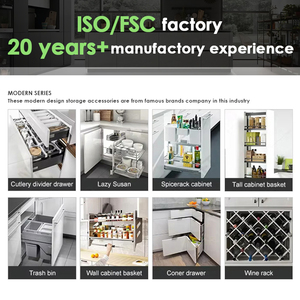 خزائن مطبخ حديثة صديقة للبيئة على شكل حرف L من الميلامين مع حوض وسلة أدراج وصنبور، قابلة للتخصيص حسب الحجم واللون - Product Image 5