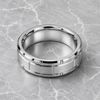 JLM Prêt à expédier, bague de mariage pour couple en acier titane 316L gravée CNC, géométrique, brossée, style punk, unisexe, pour homme et femme