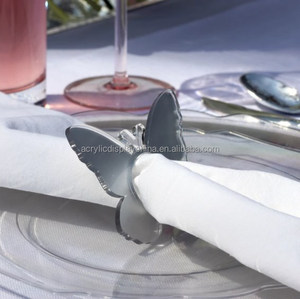 Acrylic Custom Lux <span class=keywords><strong>Lucite</strong></span> Bướm Khăn Ăn Nhẫn Với Một Vibe Hiện Đại Hiển Thị Đứng - Product Image 5