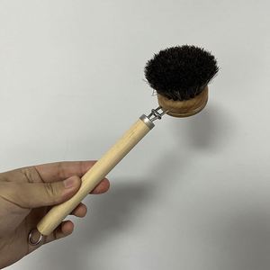 Brosse de nettoyage pour vaisselle et casseroles en poils de cheval doux avec logo personnalisé pour la cuisine - Product Image 3