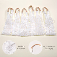 Bandeau de cheveux pour bébé fille de 0 à 3 ans, broderie florale blanche, bandeau élastique en nylon, accessoires pour cheveux de bébé