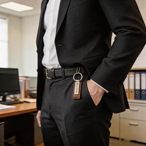Porte-clés de voiture personnalisé, cadeau de déménagement en cuir sur mesure, porte-clés en acier inoxydable gravé pour papa - Product Image 5