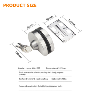 स्टेनलेस स्टील वाणिज्यिक ग्लास दरवाजा लॉक सिंगल साइड ग्लास दरवाजा लॉक टिकाऊ चुंबकीय स्लाइडिंग ग्लास डोर लॉक सिलेंडर - Product Image 2