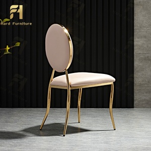 Sedie da pranzo moderne di lusso in metallo dorato eleganti ed eleganti per eventi di matrimonio Hotel scuola o appartamento - Product Image 5