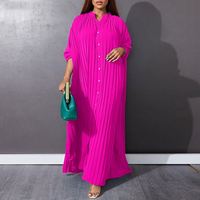 Nouvelles Arrivées Grandes Tailles Vêtements Femme Robes Chemise Dames Élégantes Nouvelle Robe Plissée Décontractée Ample Chic