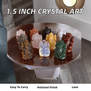 Mini statue de Lord Ganesha en cristal sculpté à la main en pierre précieuse naturelle pour la décoration de la maison, cadeau spirituel, méditation, Reiki et équilibrage énergétique - Product Image 2