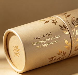 Custom Logo Printed Matte Paper Tube Cylinder Packaging for Aromatherapy <b>Oil</b> Beauty Gift <b>Set</b> - Product Image 2