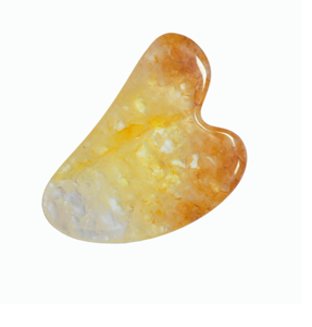 Golden Healer Crystal Gua Sha Stone OEM Heart Shape Lymphatic Drainage Massage Scraper for Face Up - Product Image 1