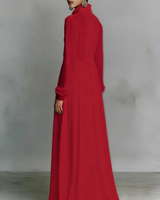 Nouveaux produits : Robe de soirée longue brodée, style A-line, col montant, modeste, froncée, en tissu naturel et écologique