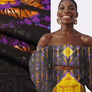 Tissu africain 100% coton 40S, batik traitement des pays-bas, java, imprimés cire des pays-bas, vente en gros