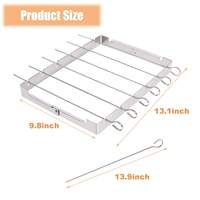 Barbecue Grill Extérieur Kebob BBQ Grill Brochettes Ensemble Durable Pliable En Acier Inoxydable BBQ Grill Rack avec 6 Brochettes