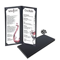 Dossiers de menu d'hôtel en cuir PU à impression personnalisée Couvertures de menu de liste d'aliments pour restaurant
