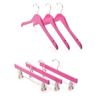YMT cintre à la mode rouge rose bois femmes costume cintres avec logo personnalisé