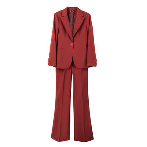 Women's Suit Set Flared Pants Polyester Worsted Anti-Wrinkle For Commute Autumn Winter Plus Size - Product Image 5