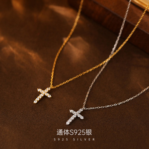 Meistverkaufte 925 Sterling Silber Kreuz Zirkon Anhänger Halsketten für Frauen - Product Image 3