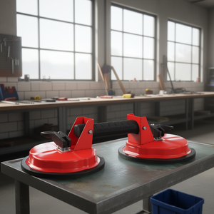 Lot de 2 ventouses industrielles robustes de 5,75 po rouges pour levage sous vide, remplacement de vitres, capacité de charge de 220 lb - Product Image 2