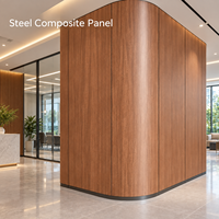 Panneau composite en acier à grain de bois foncé de 4 mm 4x8 pieds pour revêtement de porte de meuble