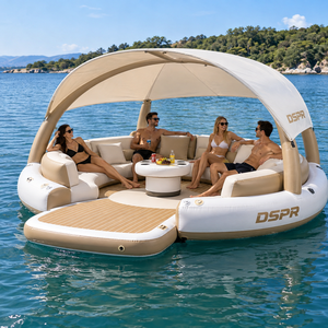 Grande î<span class=keywords><strong>le</strong></span> flottante gonflable Paradise Lounge avec pont de baignade et sièges pour parcs aquatiques commerciaux et lacs - Product Image 5