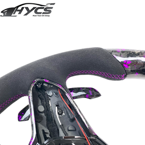 Volante de gamuza de fibra de carbono forjado LED para Volkswagen VW GOLF 8 MK8 GTI <span class=keywords><strong>Tiguan</strong></span> R Volante de estilo deportivo - Product Image 4