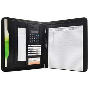 Biểu Tượng Tùy Chỉnh Dây Kéo Danh Mục Đầu Tư Với Máy Tính A4 Da Padfolio Ví Mô Hình Túi Tài Liệu Và Chủ Tập Tin - Product Image 1