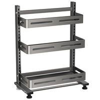 Étagère de rangement multifonctionnelle à trois niveaux en métal, sans perçage, pour assaisonnements, à poser sur table de cuisine, pour la maison