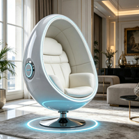Fauteuil inclinable futuriste en forme d'œuf avec LED, design moderne pour salon et hôtel
