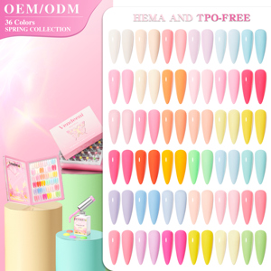 Vendeeni Suministros de Fábrica para Uñas Diseño de Gel de Uñas de Primavera Colección de 36 Colores de Gel de Primavera Libre de TPO y HEMA OEM/ODM Esmalte de Gel para Uñas de Primavera - Product Image 1