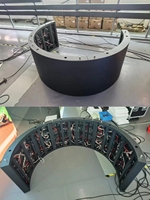 Écran LED circulaire intérieur P1.56 double face flexible et incurvé, suspendu pour les salles d'exposition de détail