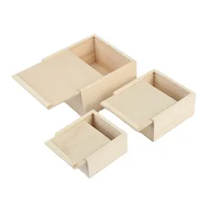 사용자 정의 슬라이드 소나무 보석 상자 나무 보관 상자 선물을위한 작은 나무 상자