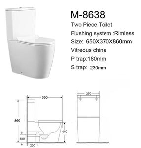 Cuvette de toilettes moderne en céramique de haute qualité à double chasse <span class=keywords><strong>avec</strong></span> siphon en P, fabriquée à Chaoan pour salle de bain - Product Image 2