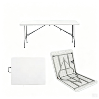Table pliante en plastique de 1,8 mètre, best-seller transfrontalier, pour extérieur, longue, moulée par soufflage, pour conférence, marché nocturne, stand, banquet, repas