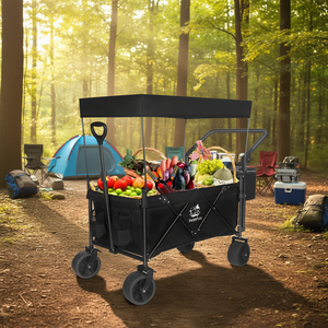 Chariot pliable tout-terrain NapFox 140L avec auvent amovible pour la plage, le camping et les courses - Product Image 3