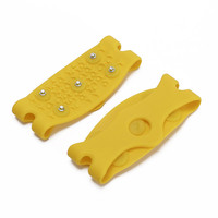 Crampons à glace en silicone à 5 dents, antidérapants, pour la randonnée, l'escalade, les chaussures d'hiver et les activités de plein air