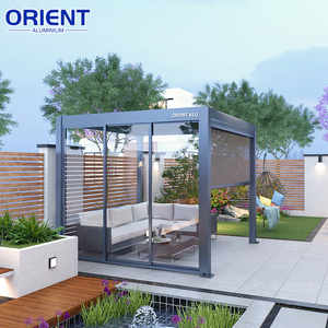 Pergola di Design contemporaneo in alluminio per esterni con <span class=keywords><strong>vetro</strong></span> con Pergola scorrevole in <span class=keywords><strong>vetro</strong></span> liscio e bellissimo pergolato in <span class=keywords><strong>vetro</strong></span> - Product Image 3