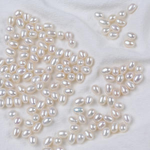 ไข่มุกน้ำจืดทรงข้าวสาร เกรด 3A ธรรมชาติ ขนาด 6 มม. สีขาว สำหรับงาน DIY เครื่องประดับ ต่างหู และจี้ - Product Image 2