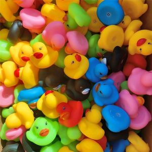 Elarve Multicolored Mini Multicolor Rubber Squeeze Toys Baby <b>Bath</b> Ducky Bathtub Pool Squeaky Little Duck Shower/Party - Product Image 4