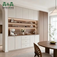 Buffet d'angle incurvé moderne intégré avec rail d'alimentation intelligent, grande capacité, pour villa