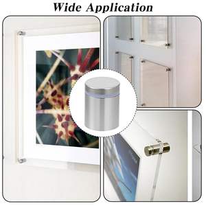 חלול שטוח העליון נירוסטה זכוכית שלט אקריליק ברגים אביזרי חומרה אטב נירוסטה - Product Image 5