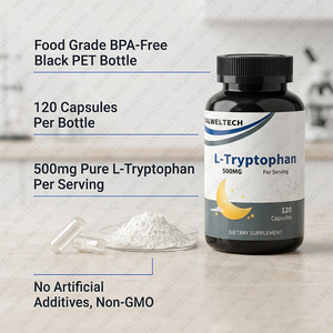 Cápsulas de L-Triptófano Complejo de Marca Privada OEM, Fórmula Calmante para la Relajación y el Bienestar - Product Image 5