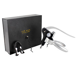 <span class=keywords><strong>Tire</strong></span>-<span class=keywords><strong>bouchon</strong></span> vertical en acier inoxydable tout-en-un, emballé dans une boîte cadeau noire, avec coupe-capsule - Product Image 1