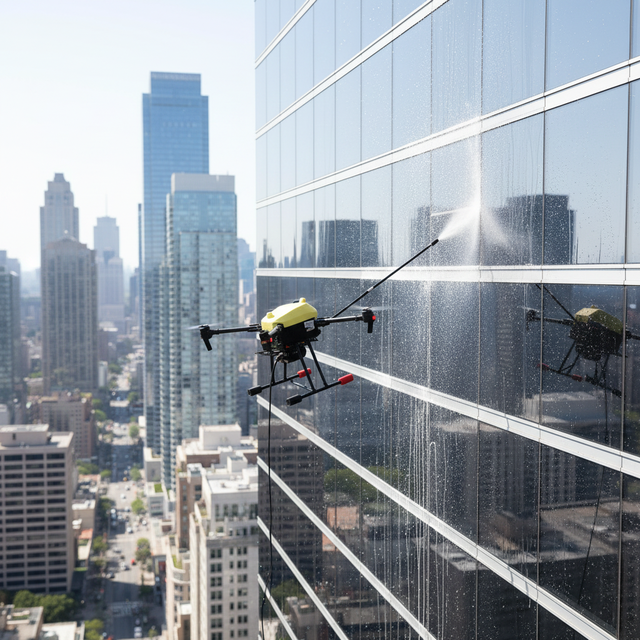 Joyance High Pressure Tethered Cleaning Drone for Multi-Surface Cleaning-Glass Roofs Solar Panels & Home Use
